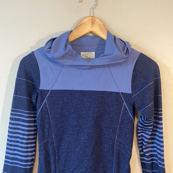 Athleta Stripe Fastest color block track hoodie pullover Sz xs - Picture 3 of 9